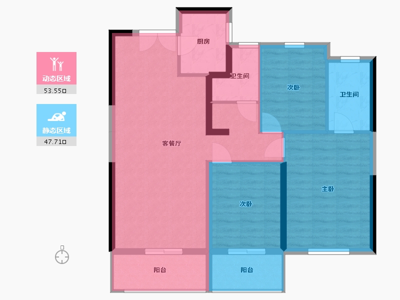 湖北省-荆州市-金投新城壹品-91.24-户型库-动静分区