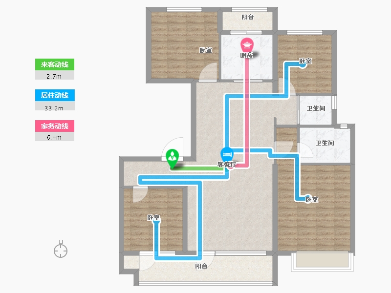 山东省-临沂市-碧桂园凤凰壹品-120.00-户型库-动静线