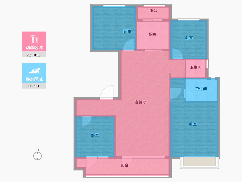 山东省-临沂市-碧桂园凤凰壹品-120.00-户型库-动静分区