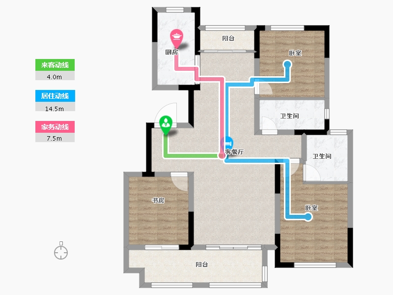 河南省-洛阳市-绿城桃花源-105.00-户型库-动静线