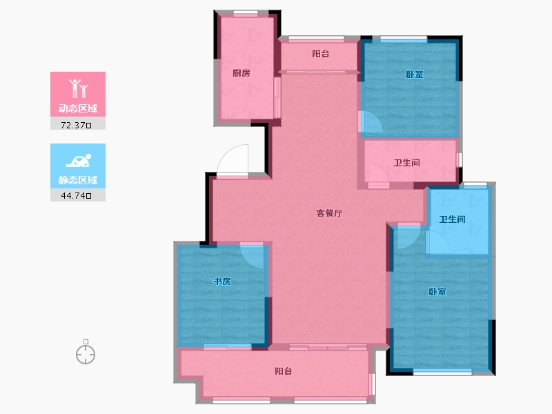 河南省-洛阳市-绿城桃花源-105.00-户型库-动静分区