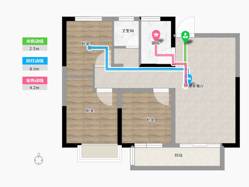 河南省-郑州市-九珑台-69.88-户型库-动静线