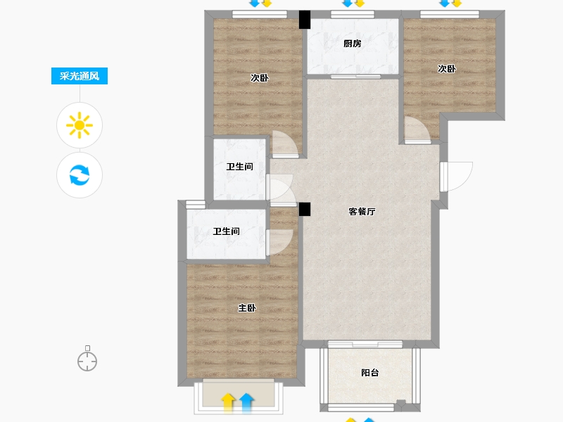 福建省-福州市-宏江翡翠湾-78.01-户型库-采光通风