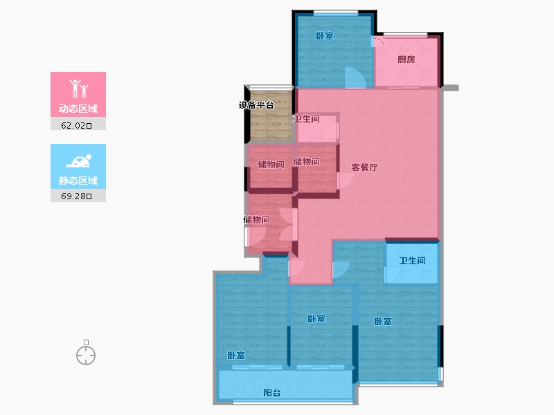 浙江省-绍兴市-中国铁建花语江南-122.00-户型库-动静分区