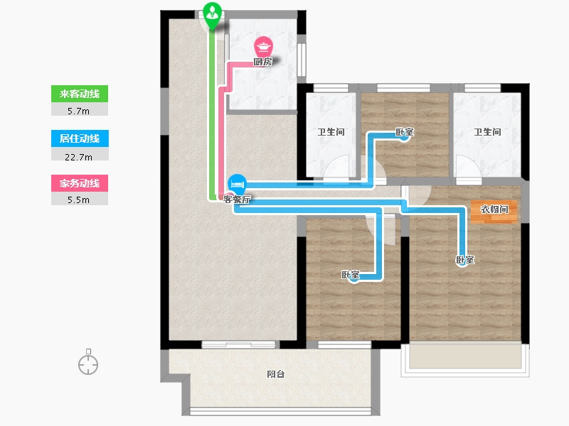 河南省-洛阳市-宜阳银润中央广场-93.33-户型库-动静线