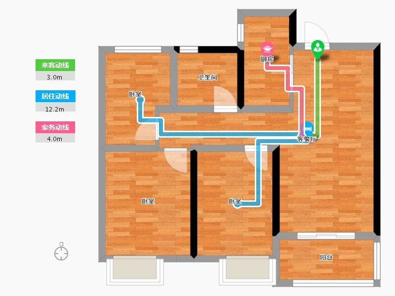 河南省-郑州市-绿都东澜岸-71.17-户型库-动静线