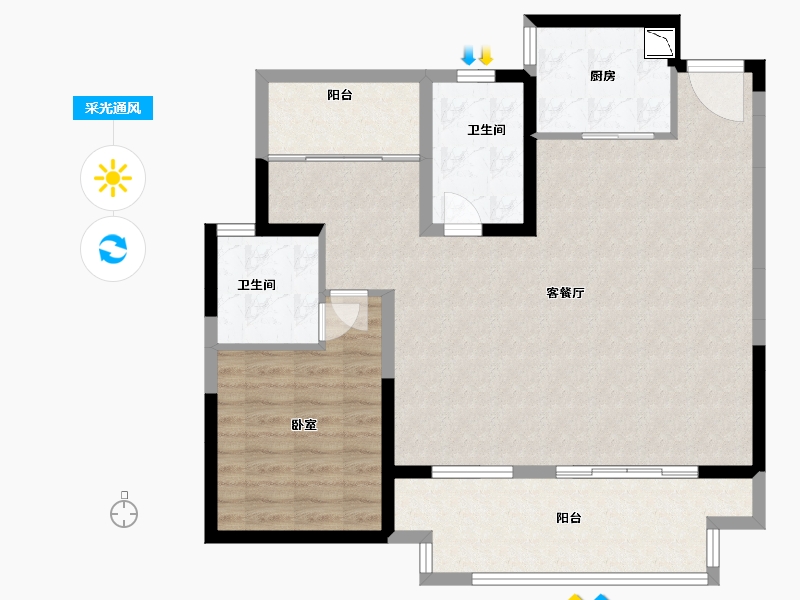 安徽省-合肥市-光明府-94.00-户型库-采光通风