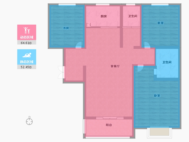 河南省-洛阳市-安泰山水华庭-104.31-户型库-动静分区