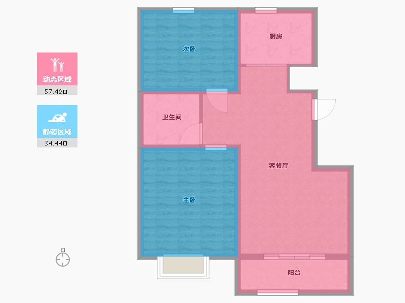 山东省-潍坊市-滨海福地世家-83.00-户型库-动静分区