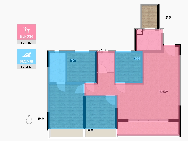 浙江省-绍兴市-金辉天镜云著-101.00-户型库-动静分区