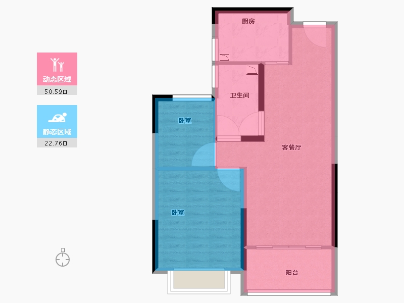 河南省-开封市-郑东恒大滨河悦府-66.00-户型库-动静分区