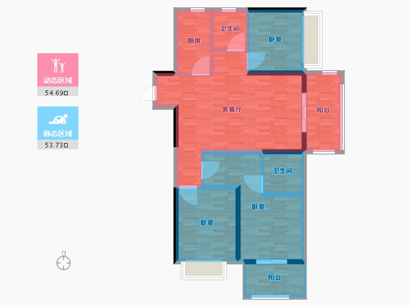 河南省-郑州市-中海万锦熙岸-96.99-户型库-动静分区