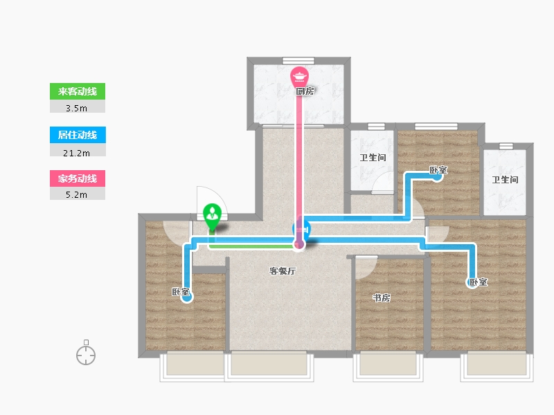 新疆维吾尔自治区-乌鲁木齐市-星云雅居-92.47-户型库-动静线