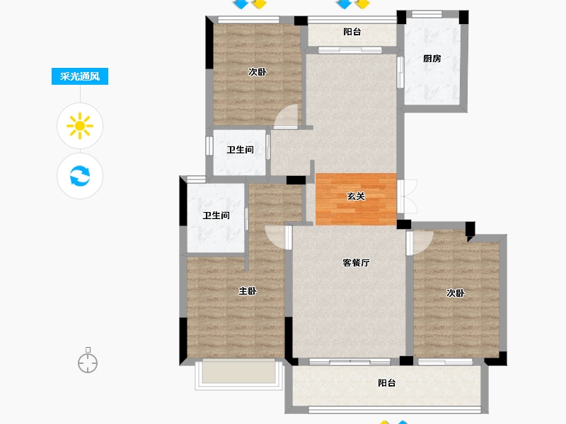 浙江省-台州市-瑞府-102.00-户型库-采光通风