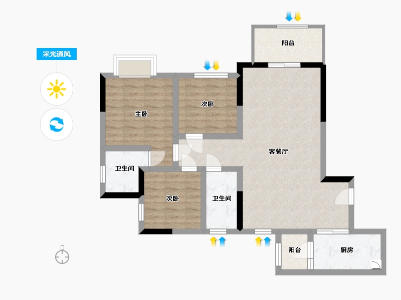 重庆-undefined-梁平天誉-81.26-户型库-采光通风