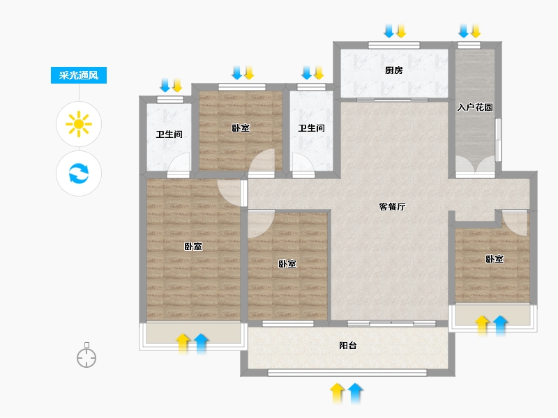 山东省-聊城市-壹号院-119.18-户型库-采光通风