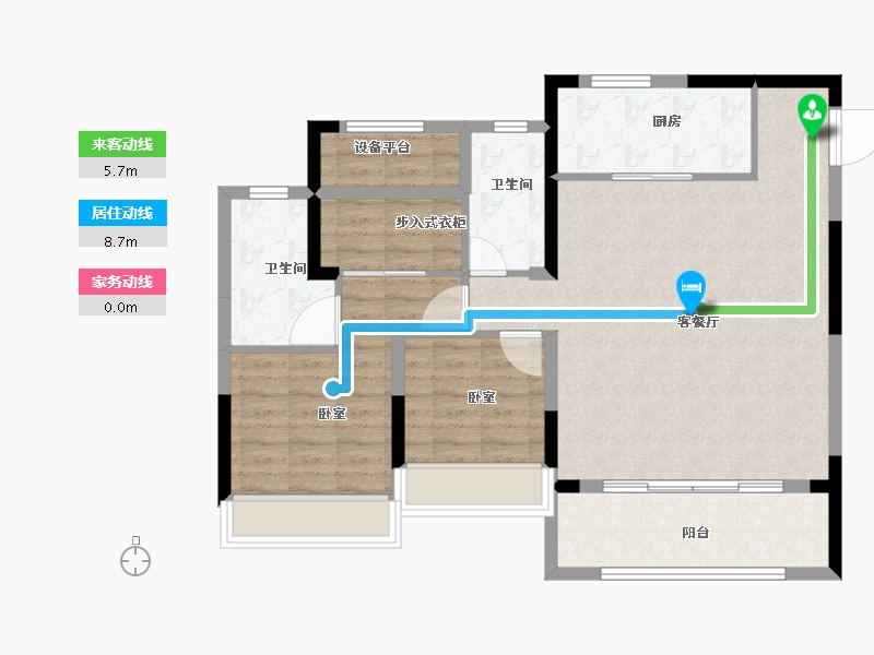 浙江省-绍兴市-新城悦隽公馆-93.00-户型库-动静线