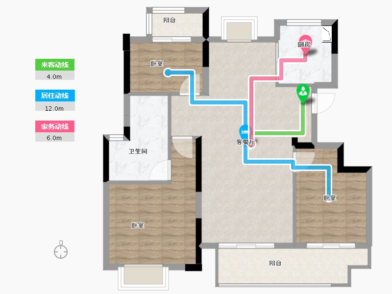 河南省-开封市-中闽·杞国和院-91.00-户型库-动静线