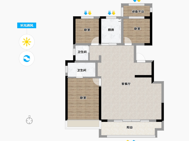 河南省-安阳市-易祥紫悦台-113.89-户型库-采光通风