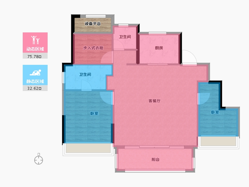 浙江省-绍兴市-新城悦隽公馆-102.00-户型库-动静分区