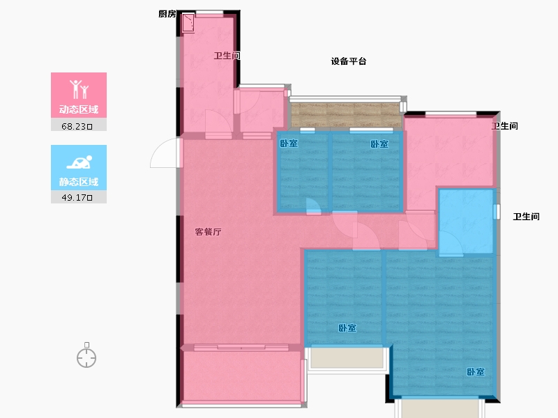 浙江省-绍兴市-恒大未来城-109.00-户型库-动静分区