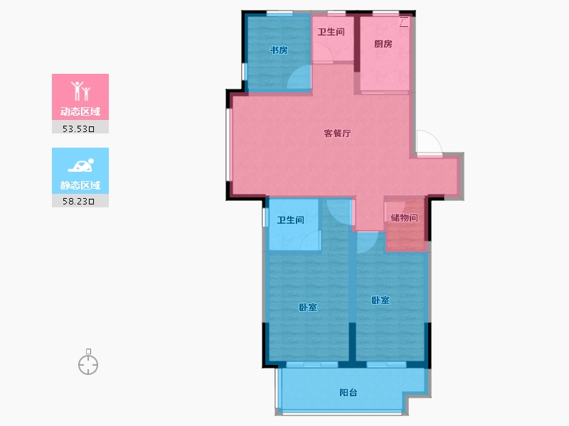 安徽省-合肥市-海尔产城创云玺-100.79-户型库-动静分区