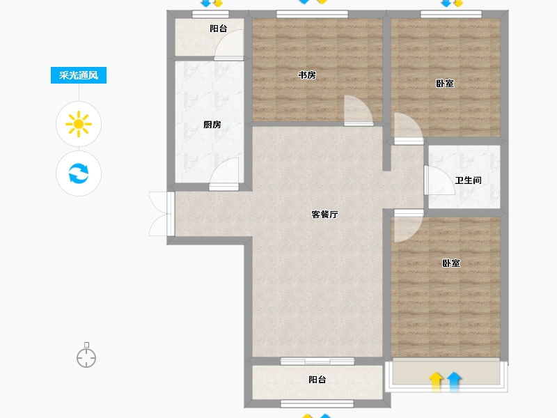 宁夏回族自治区-银川市-众一福景苑-98.00-户型库-采光通风