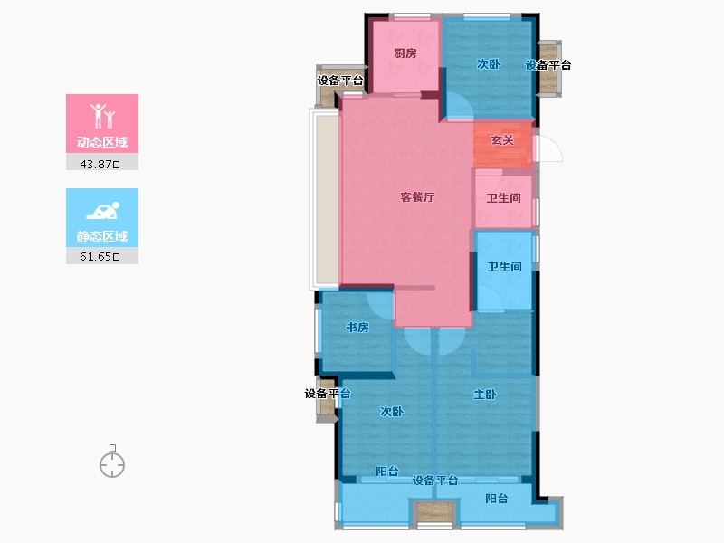 浙江省-台州市-悦景园-97.61-户型库-动静分区