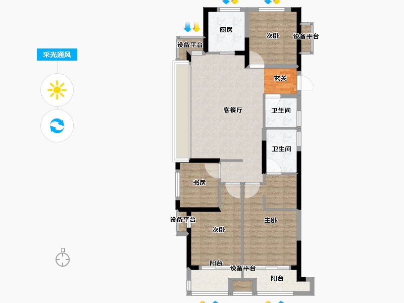 浙江省-台州市-悦景园-97.61-户型库-采光通风