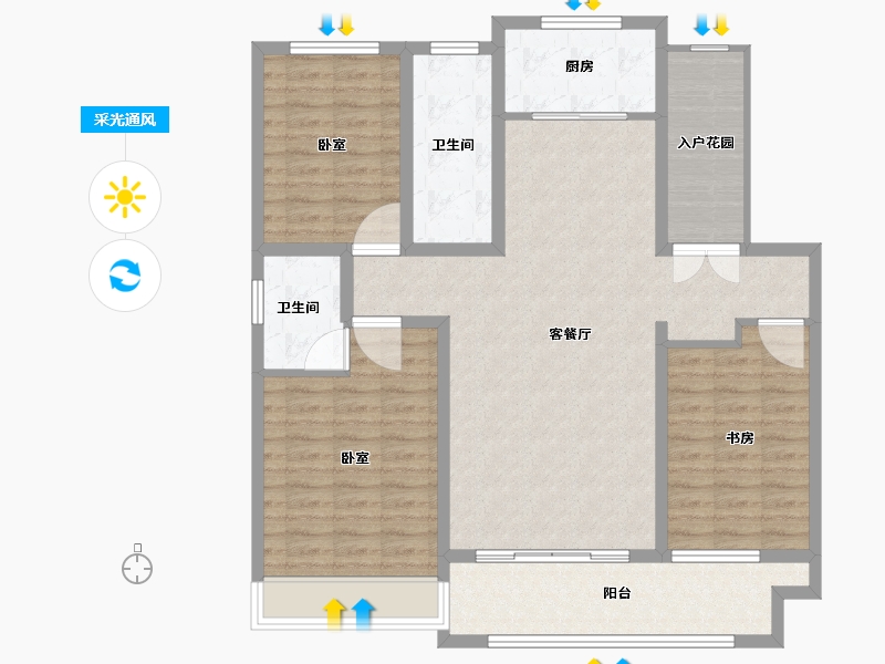 山东省-聊城市-壹号院-112.06-户型库-采光通风