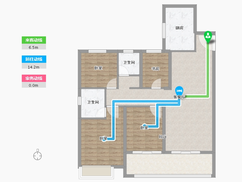 河南省-郑州市-新城郡望府-104.00-户型库-动静线