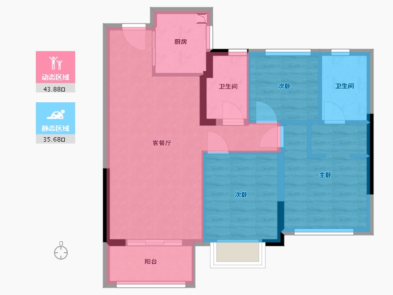 福建省-福州市-公园左岸-71.00-户型库-动静分区