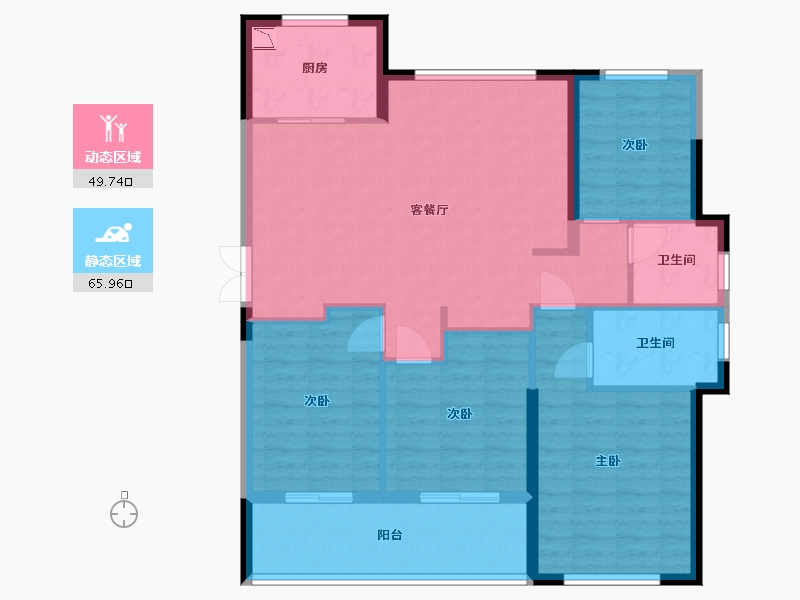 福建省-福州市-中庚香山新时代-104.80-户型库-动静分区