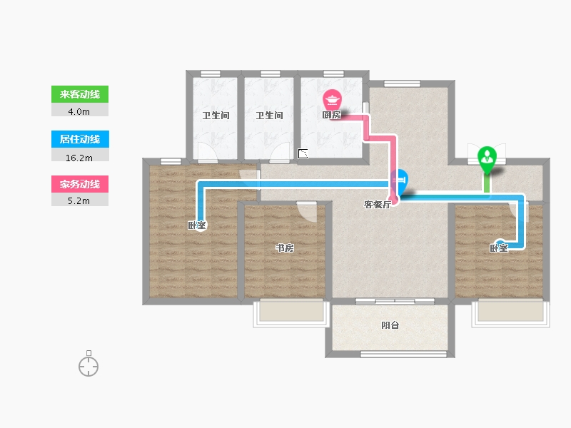 山东省-烟台市-海信岱岳府-101.90-户型库-动静线