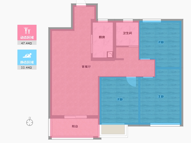 安徽省-蚌埠市-合肥孔雀城-72.00-户型库-动静分区