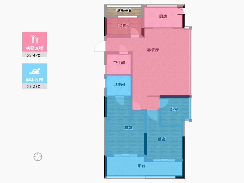 浙江省-绍兴市-漓江华庭-99.86-户型库-动静分区