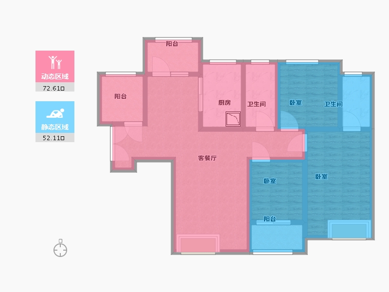 河南省-郑州市-紫檀华都住宅-110.09-户型库-动静分区