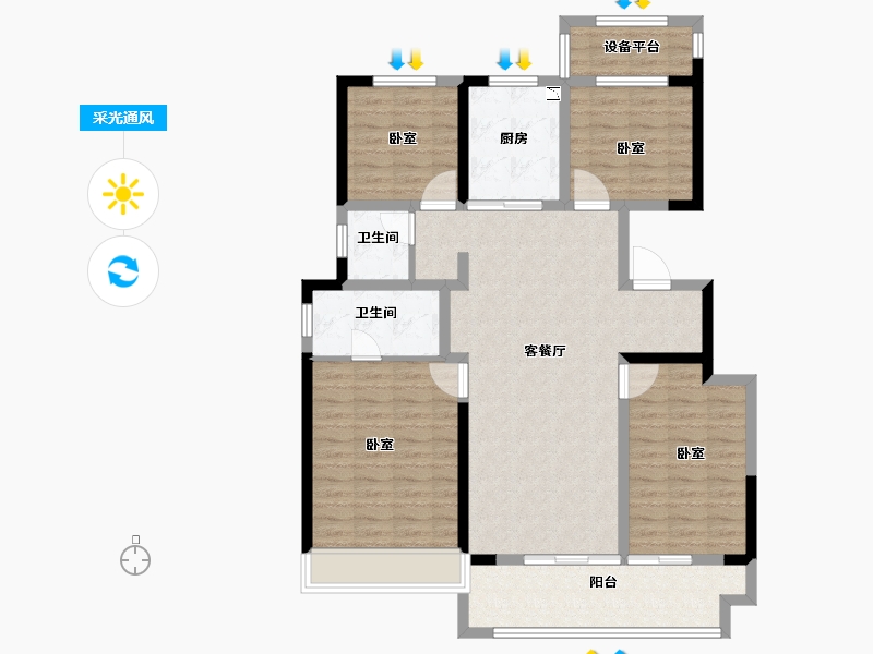 河南省-安阳市-易祥紫悦台-113.87-户型库-采光通风