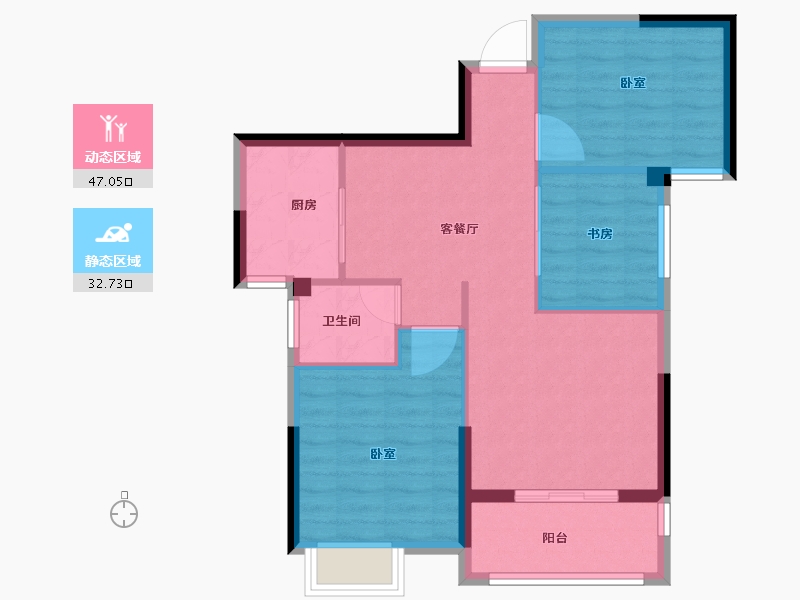 福建省-泉州市-白鹭湾-71.98-户型库-动静分区