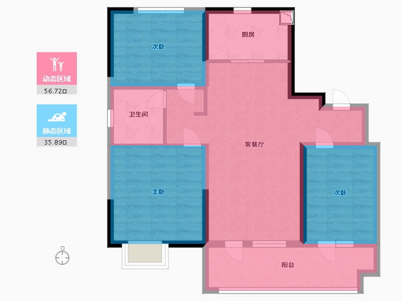 山东省-日照市-碧桂园新城·时代之光-81.99-户型库-动静分区