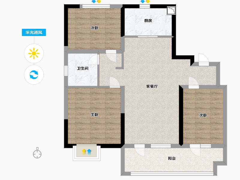 山东省-日照市-碧桂园新城·时代之光-81.99-户型库-采光通风