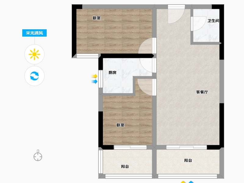 河南省-焦作市-太行明珠-60.00-户型库-采光通风