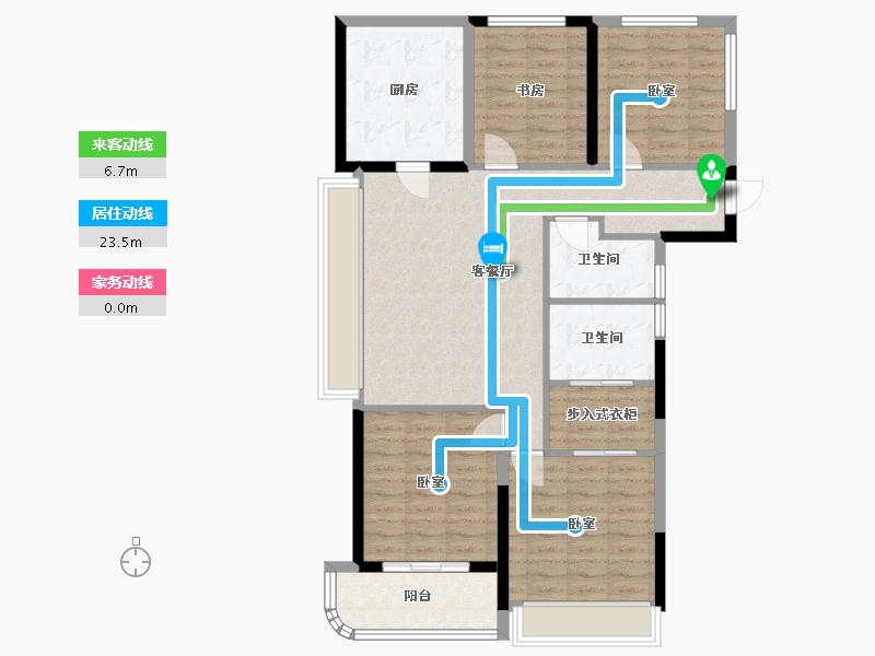 浙江省-杭州市-滨江御江南-103.27-户型库-动静线