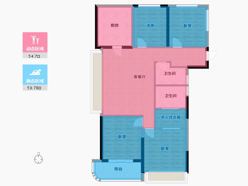 浙江省-杭州市-滨江御江南-103.27-户型库-动静分区