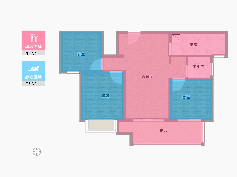 河南省-洛阳市-旭辉时代天际-78.00-户型库-动静分区