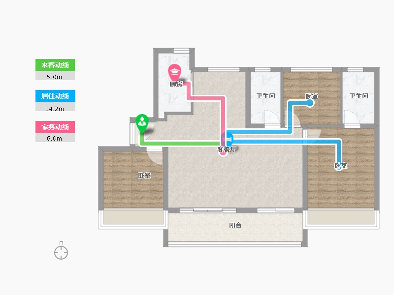 浙江省-嘉兴市-碧桂园西江月-96.00-户型库-动静线