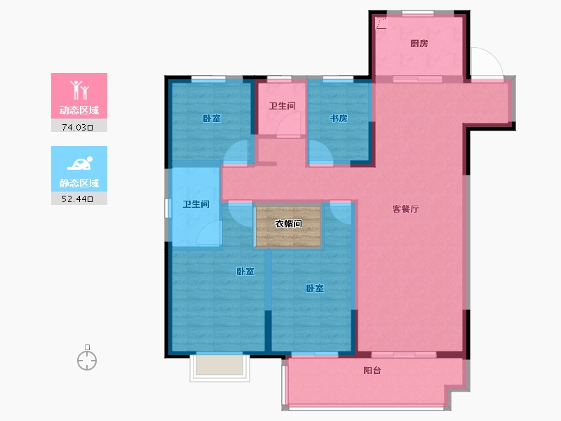 安徽省-合肥市-海尔产城创云玺-116.74-户型库-动静分区