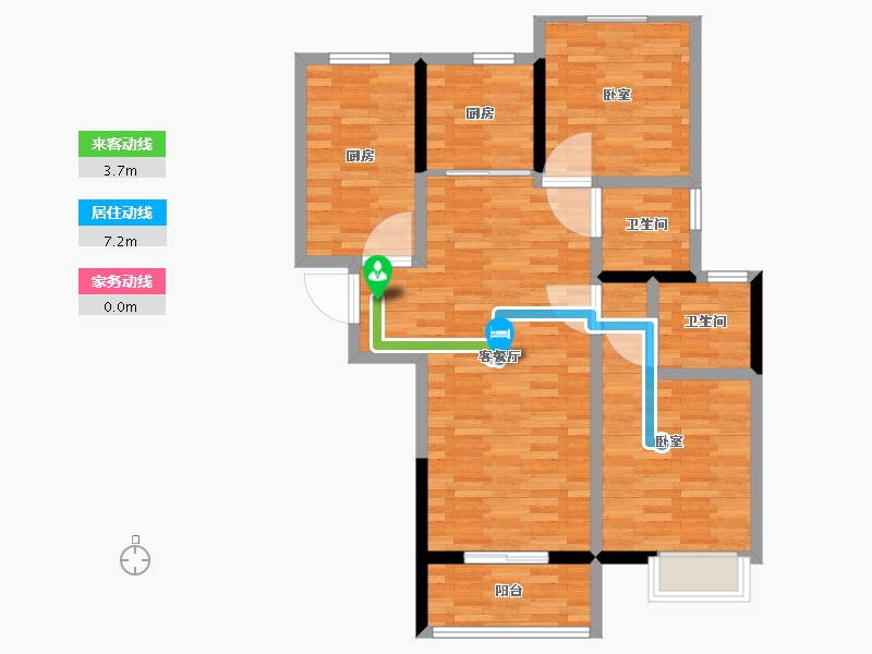 河南省-郑州市-绿都东澜岸-84.00-户型库-动静线