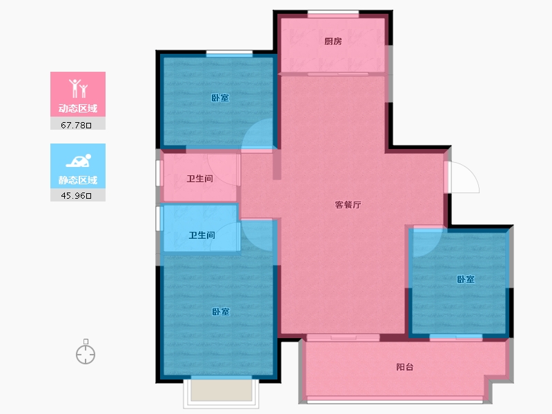 山东省-临沂市-高新·科技佳苑-103.00-户型库-动静分区