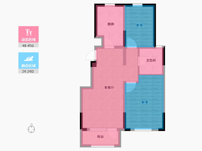 山东省-烟台市-中冶沁海云墅-66.00-户型库-动静分区